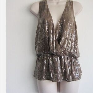 Parker sequin racer back silk shirt